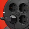 Удлинитель на катушке "ПВС 307", 50 м, 2500 Вт, 4 гнезда, ПВС 3х0,75 кв мм, ЗУБР 55083-50 купить в Сургуте