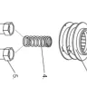 Катушка универ. триммер. гайка М10, гайка М8, винт М8-М10, лев. резьба,шаг 1,25 мм  DENZEL 96316 купить в Сургуте