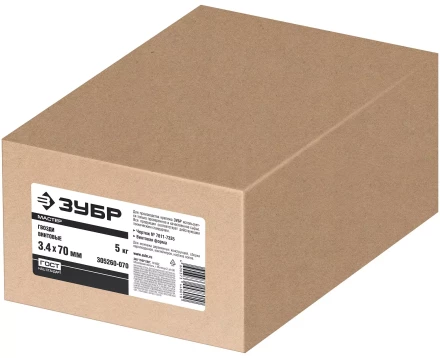 ЗУБР 70 x 3.4 мм, 5 кг, винтовые гвозди (305260-070) купить в Сургуте