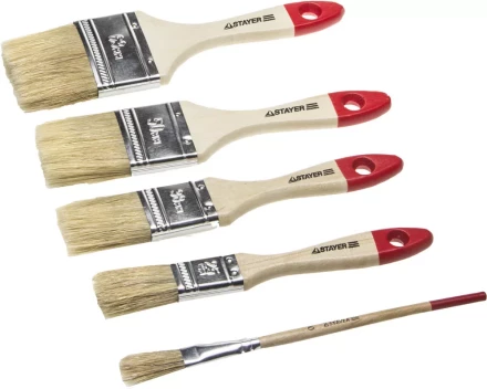 Набор STAYER &quot;STANDARD&quot; &quot;UNIVERSAL&quot;: Кисти, светлая натур щетина, деревянная ручка, 4шт: 25, 38, 50мм; плоская №0 0162-H4_z01 купить в Сургуте